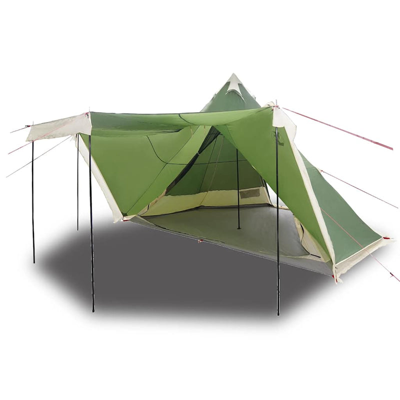 Cort de familie Tipi pentru 8 persoane, verde, impermeabil
