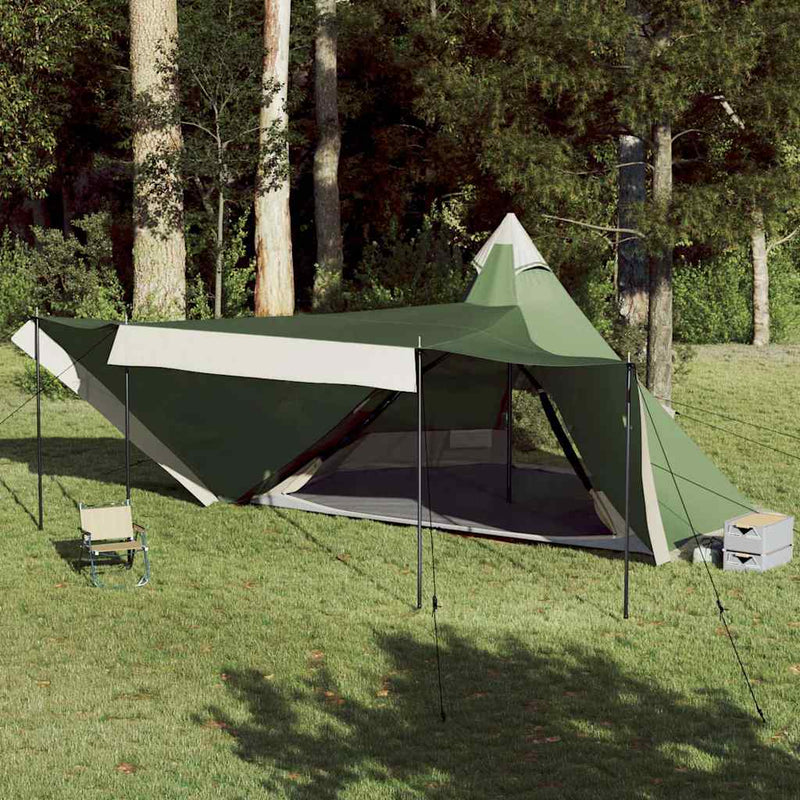 Cort de familie Tipi pentru 8 persoane, verde, impermeabil