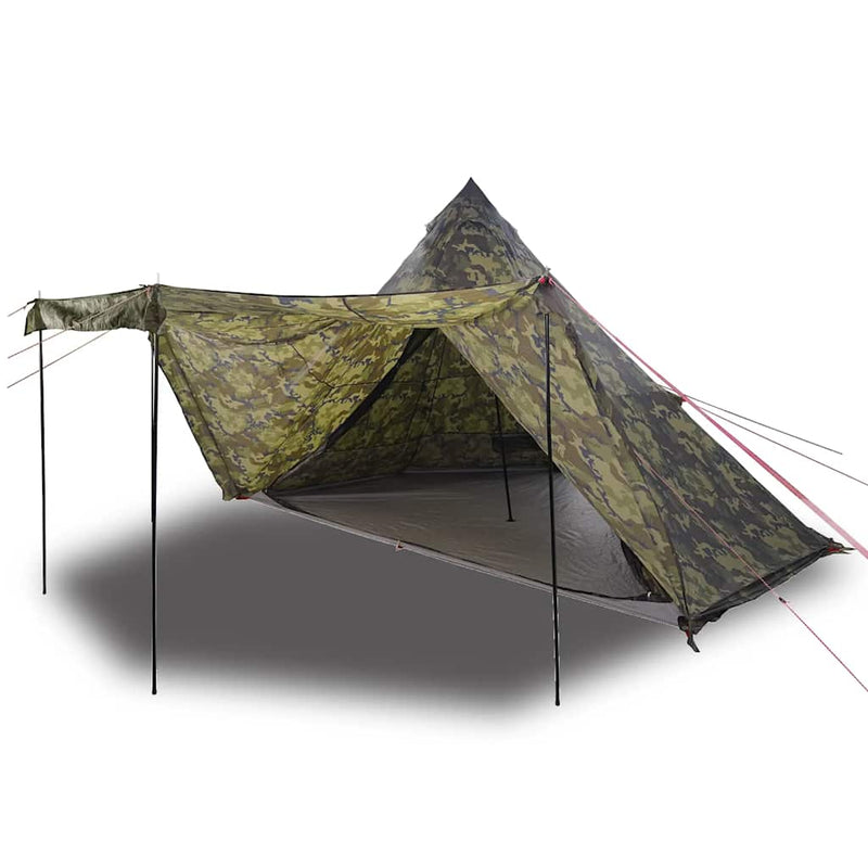 Cort de familie Tipi pentru 8 persoane, camuflaj, impermeabil