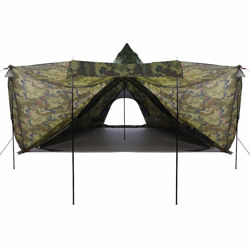 Cort de familie Tipi pentru 8 persoane, camuflaj, impermeabil