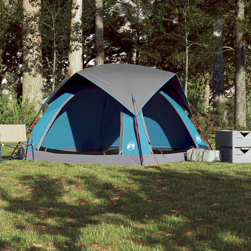 Cabină cort de camping, 4 persoane, albastru, impermeabil