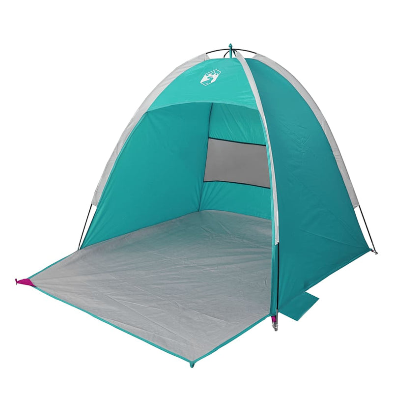Cort de plajă 3 persoane, verde marin, impermeabil