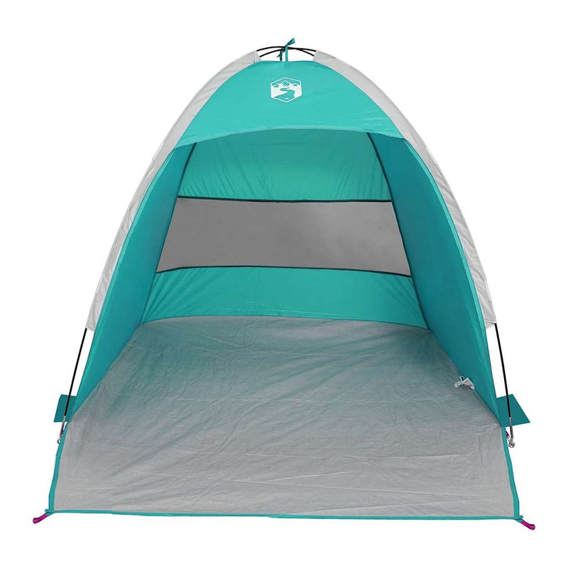 Cort de plajă 3 persoane, verde marin, impermeabil