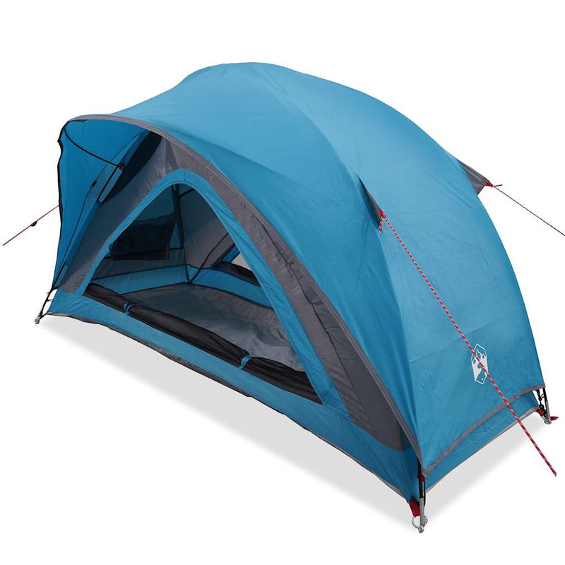 Cort de camping pentru 1 persoană, albastru, impermeabil