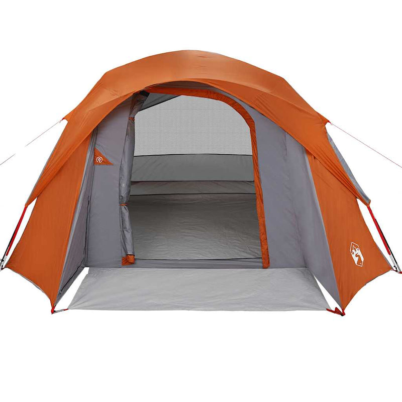 Cabină cort de camping 4 persoane gri și portocaliu impermeabil