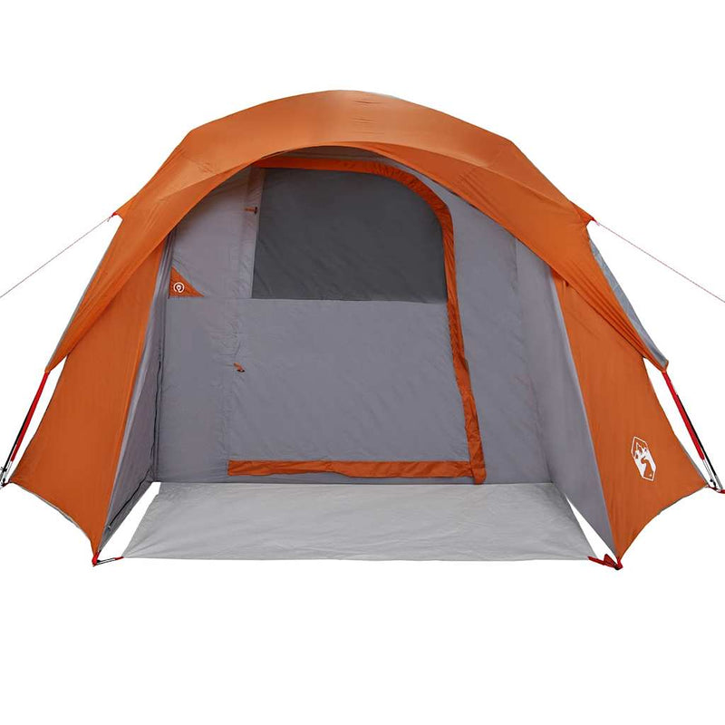 Cabină cort de camping 4 persoane gri și portocaliu impermeabil