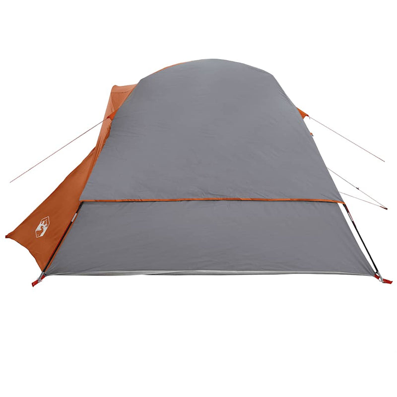 Cabină cort de camping 4 persoane gri și portocaliu impermeabil