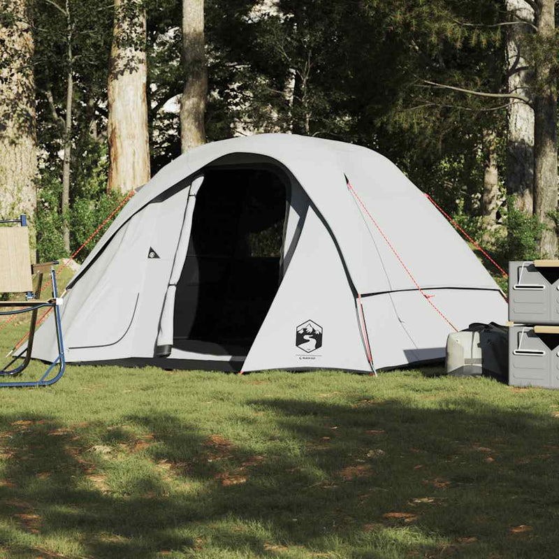 Cabină cort camping 4 persoane alb, țesătură opacă, impermeabil