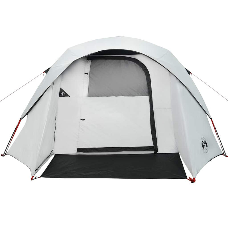 Cabină cort camping 4 persoane alb, țesătură opacă, impermeabil