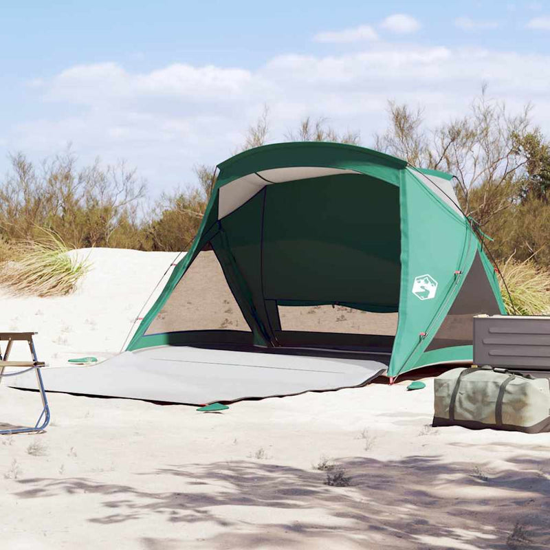 Cort de plajă 2 persoane, verde marin, impermeabil
