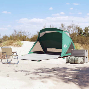 Cort de plajă 2 persoane, verde marin, impermeabil
