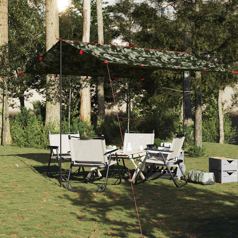 Prelată de camping, camuflaj, 306x306 cm, impermeabilă