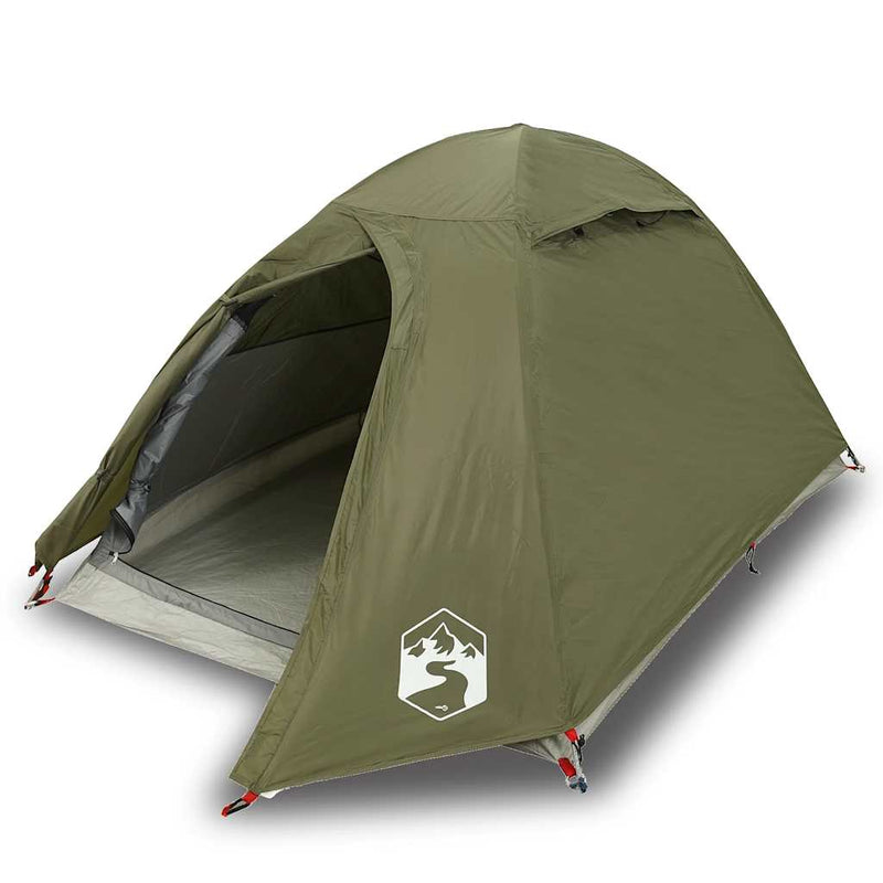 Cort camping cupolă 2 persoane verde măsliniu impermeabil
