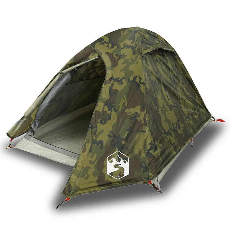 Cort de camping cupolă pentru 2 persoane, camuflaj, impermeabil