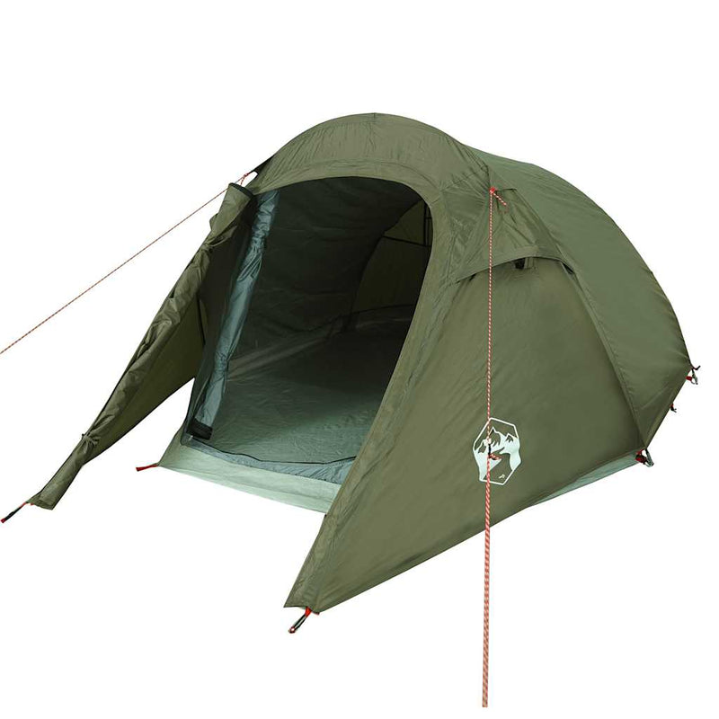 Cort camping tunel pentru 3 persoane verde măsliniu impermeabil
