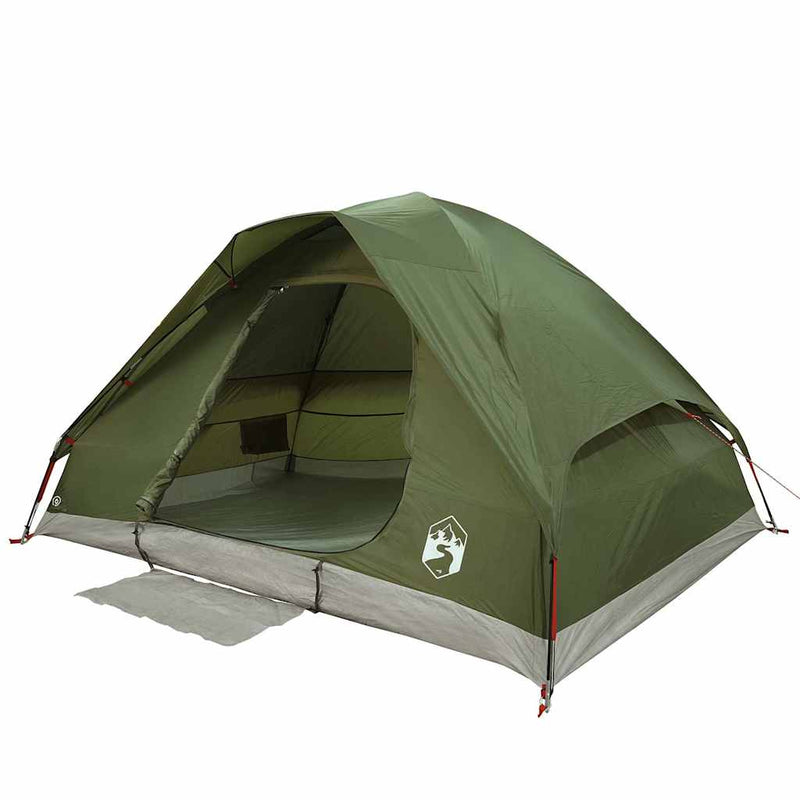 Cort camping cupolă 2 persoane verde măsliniu impermeabil