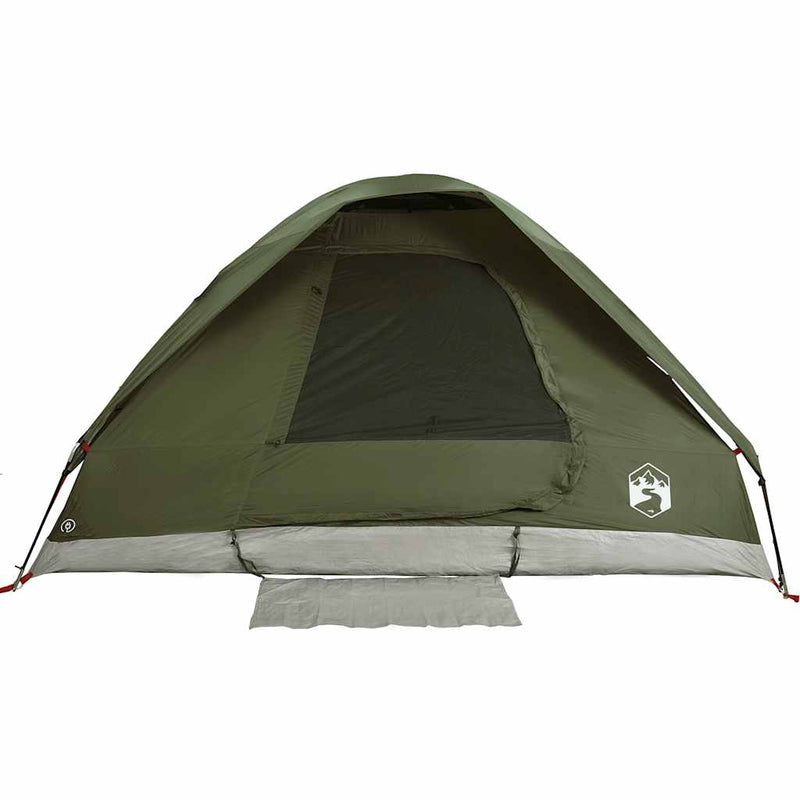 Cort camping cupolă 2 persoane verde măsliniu impermeabil