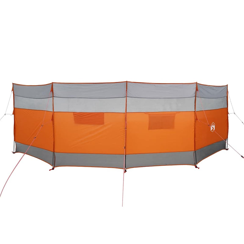 Paravan de camping, gri/portocaliu, 510x153 cm, impermeabil