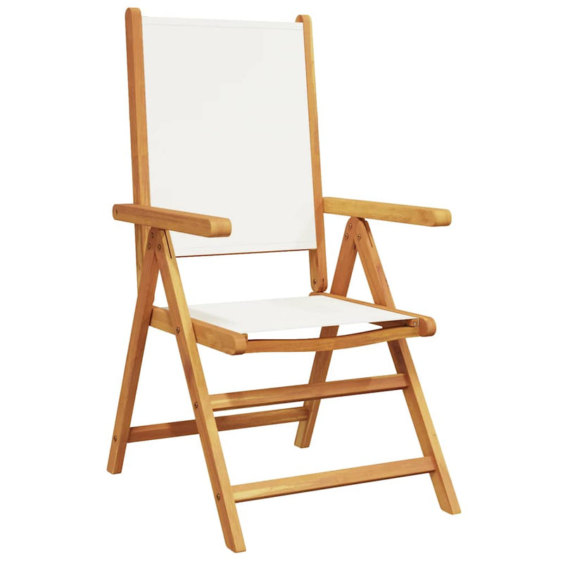 Set mobilier de grădină 7 piese textil alb crem/lemn masiv