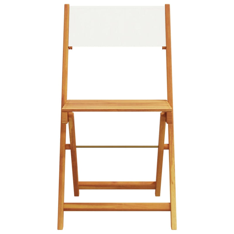Set mobilier de grădină 5 piese textil alb crem/lemn masiv