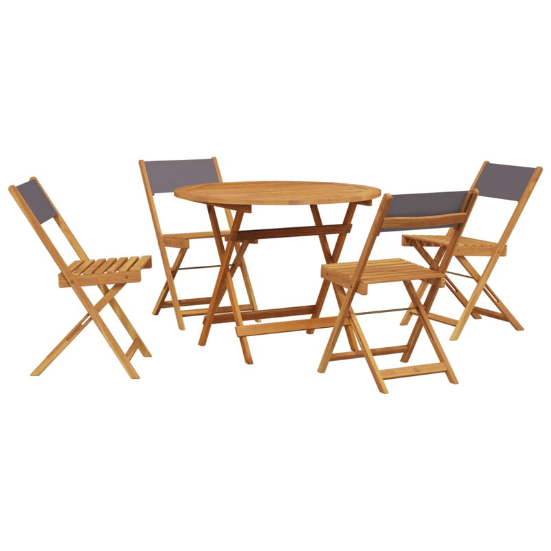 Set mobilier de grădină 5 piese textil antracit/lemn masiv