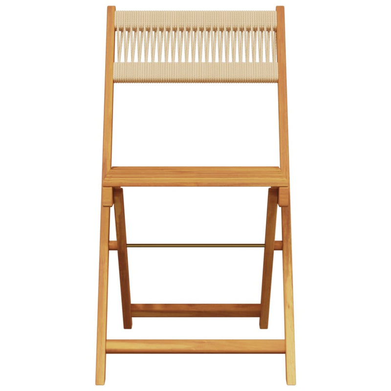 Set mobilier de grădină 5 piese polipropilenă bej/lemn masiv