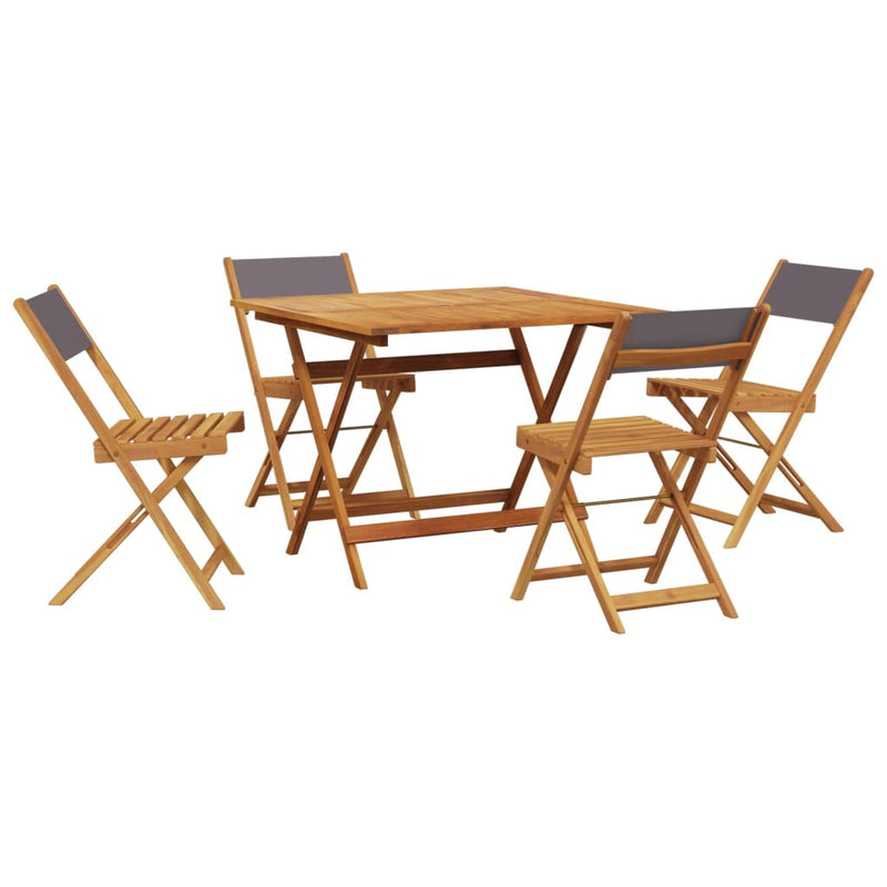 Set mobilier de grădină 5 piese textil antracit/lemn masiv