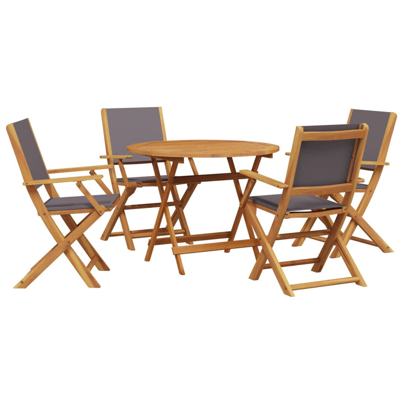 Set mobilier de grădină 5 piese textil antracit/lemn masiv