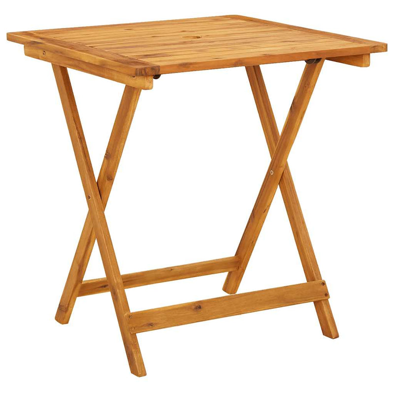 Set mobilier bistro, 3 piese, textil alb crem/lemn masiv