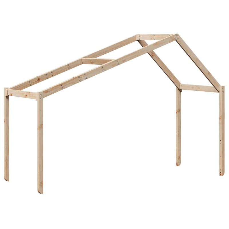 Pat înalt cu acoperiș, 75x190 cm, lemn masiv de pin