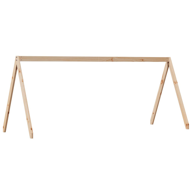 Pat înalt cu acoperiș, 75x190 cm, lemn masiv de pin