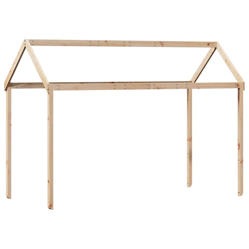 Pat înalt cu acoperiș, 90x190 cm, lemn masiv de pin