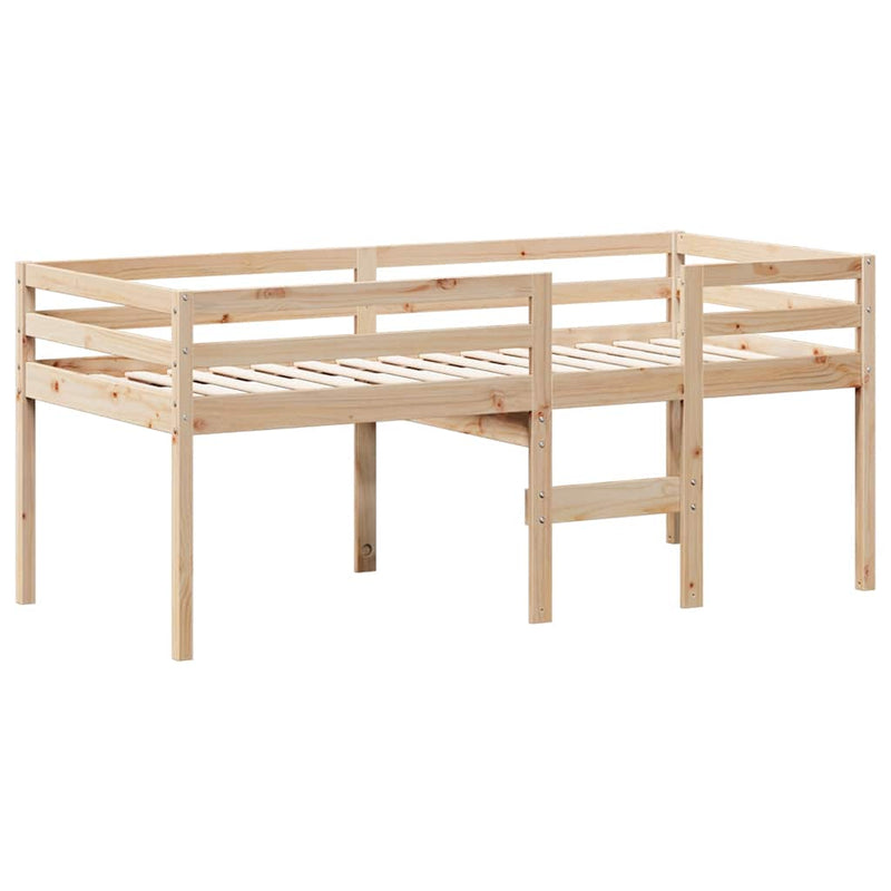 Pat înalt cu acoperiș, 75x190 cm, lemn masiv de pin