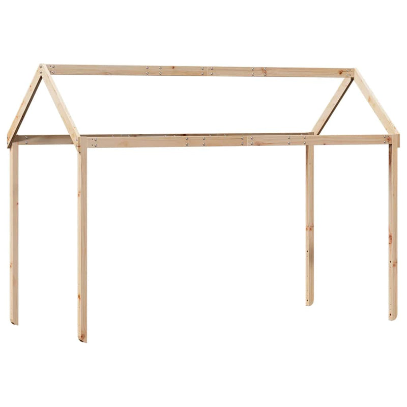 Pat înalt cu acoperiș, 75x190 cm, lemn masiv de pin