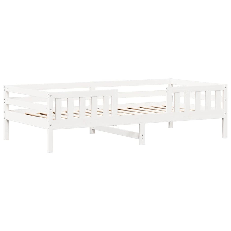 Set pat bancă cu acoperiș, alb, 75x190 cm, lemn masiv de pin