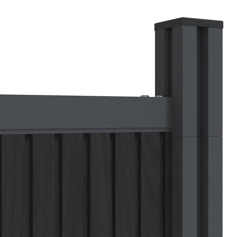 Panou pentru gard, gri, 353x186 cm, WPC