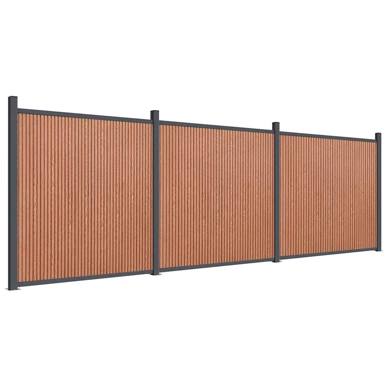 Panouri pentru gard, maro, 526x186 cm, WPC