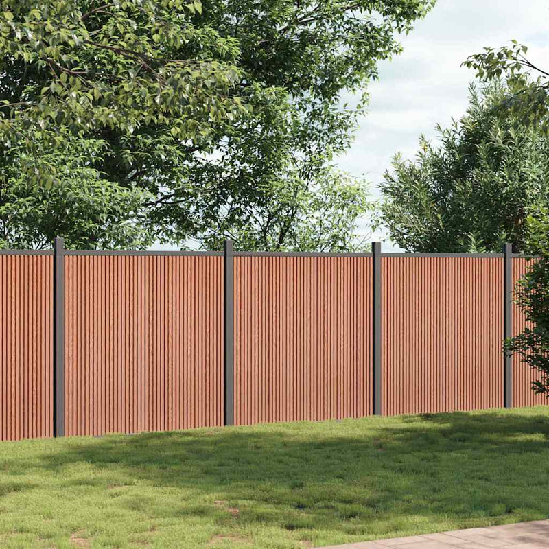 Panouri pentru gard, maro, 526x186 cm, WPC