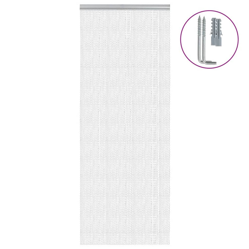Paravan de ușă cu lanț, 80x212 cm, aluminiu