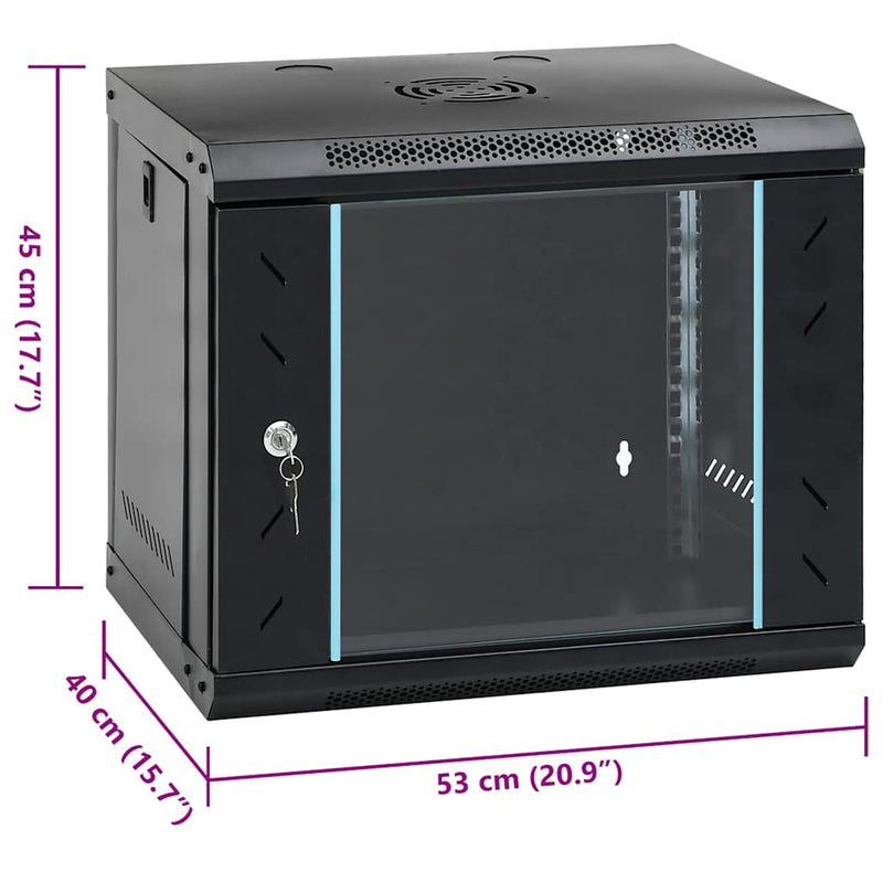 Dulap de rețea montat pe perete 9U 19" IP20 53x40x45 cm