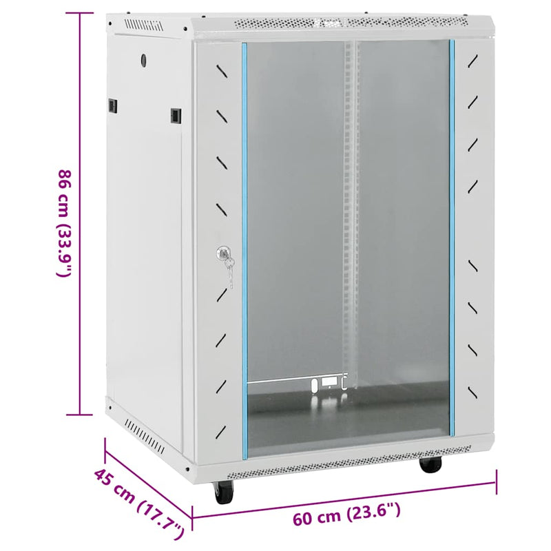 Dulap de rețea cu depozitare Gri 600 x 600 x 1000 mm Oțel