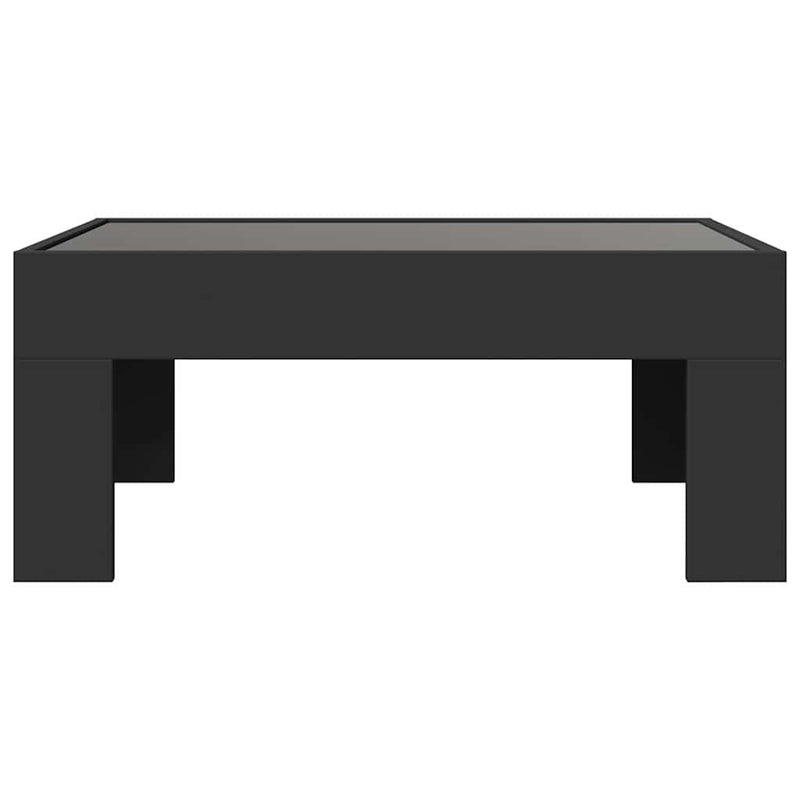 Măsuță de cafea cu LED infinity, negru, 70x50x30 cm