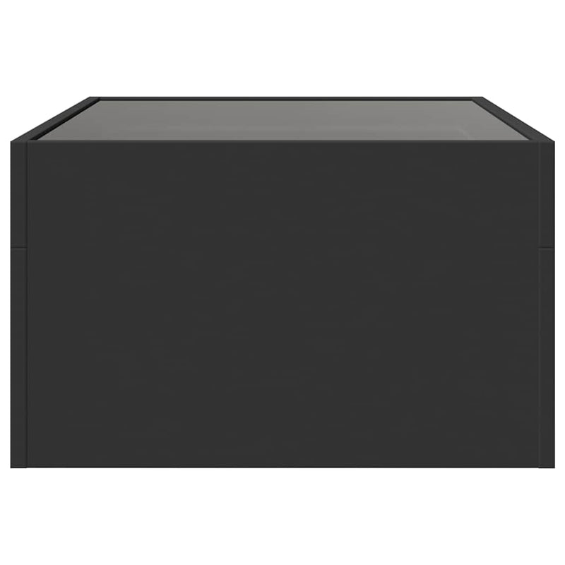 Măsuță de cafea cu LED infinity, negru, 70x50x30 cm