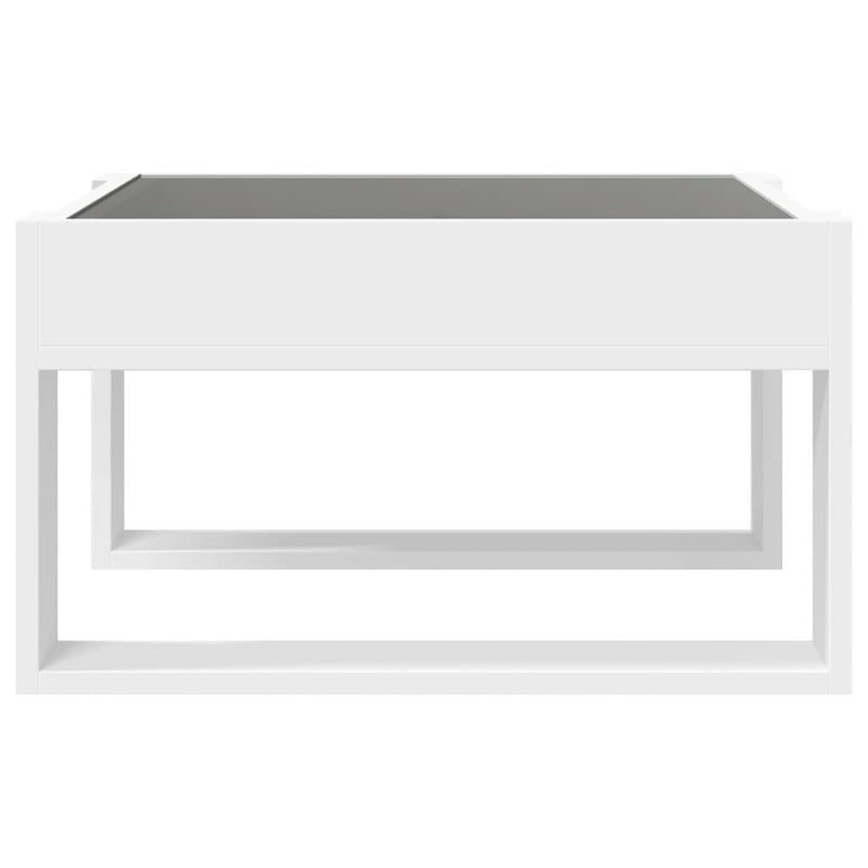 Măsuță de cafea cu LED infinity, alb, 50x53x30 cm