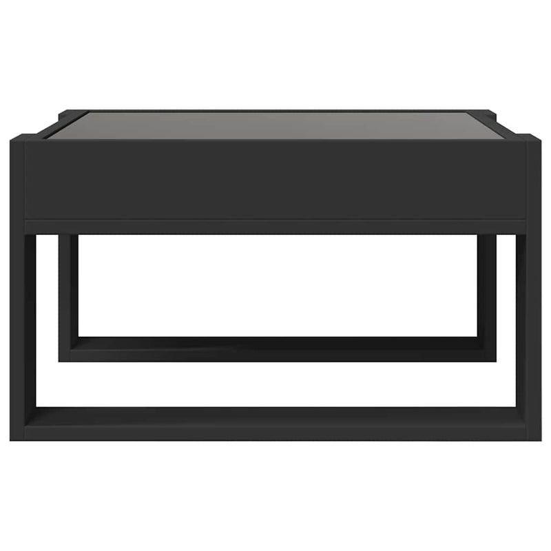 Măsuță de cafea cu LED infinity, negru, 50x53x30 cm