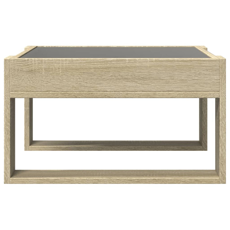Măsuță de cafea cu LED infinity, stejar sonoma, 50x53x30 cm