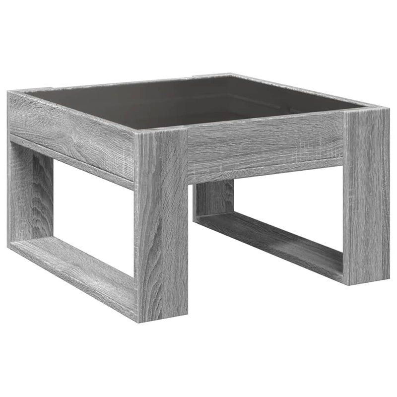 Măsuță de cafea cu LED infinity, gri sonoma, 50x53x30 cm