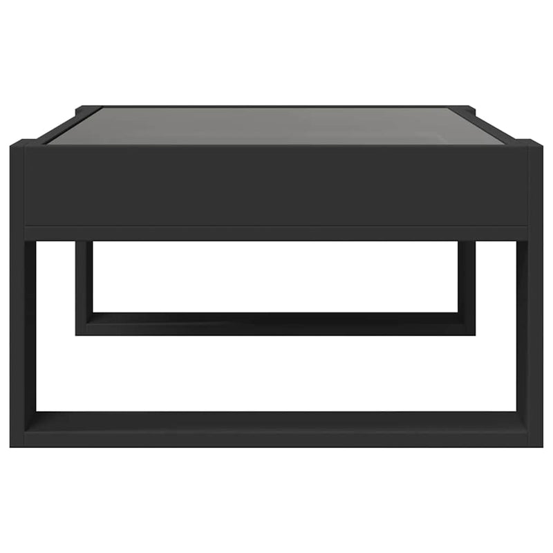 Măsuță de cafea cu LED infinity, negru, 70x53x30 cm