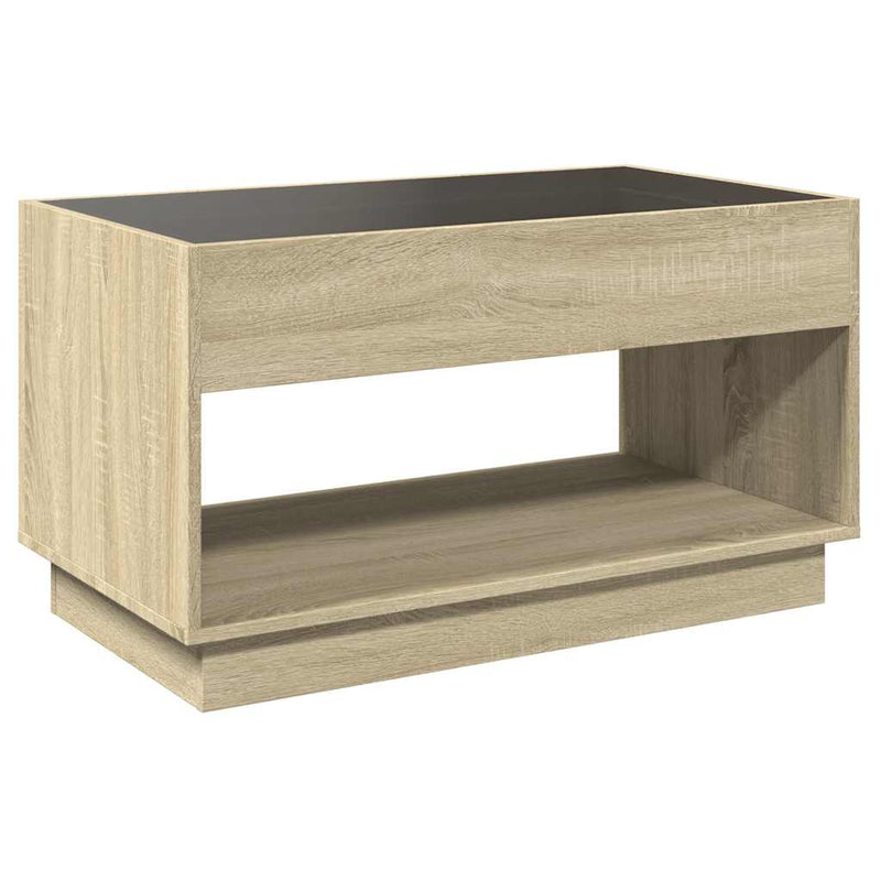 Măsuță de cafea cu LED infinity, stejar sonoma, 90x50x50 cm
