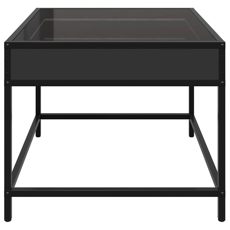 Măsuță de cafea cu LED infinity, negru, 50x50x41 cm
